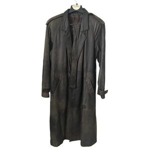 Vintage Wilson Leather Adventure Bond Leather Belted Trench Coat